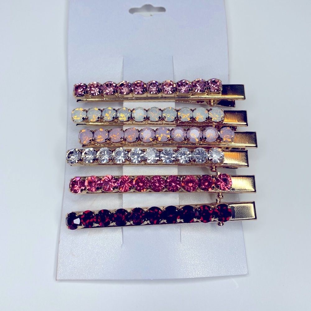 6pk rhinestone clips